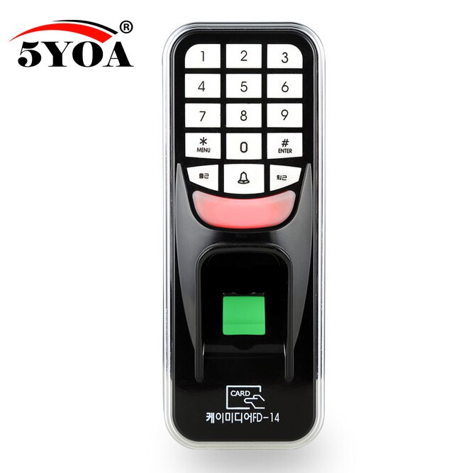 5YOA-máquina de Control de acceso con contraseña, huella dactilar, cerradura de puerta electrónica biométrica, lector RFID, sistema de escáner