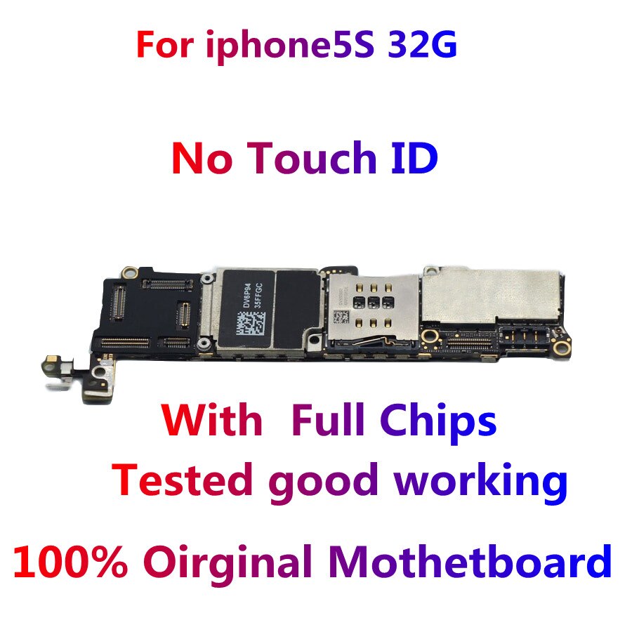 Originele Voor Iphone 5S Moederbord Met Touch Id/Zonder Vingerafdruk, originele Voor Iphone 5 4s Logic Board Assuranc: 32GB No Touch ID