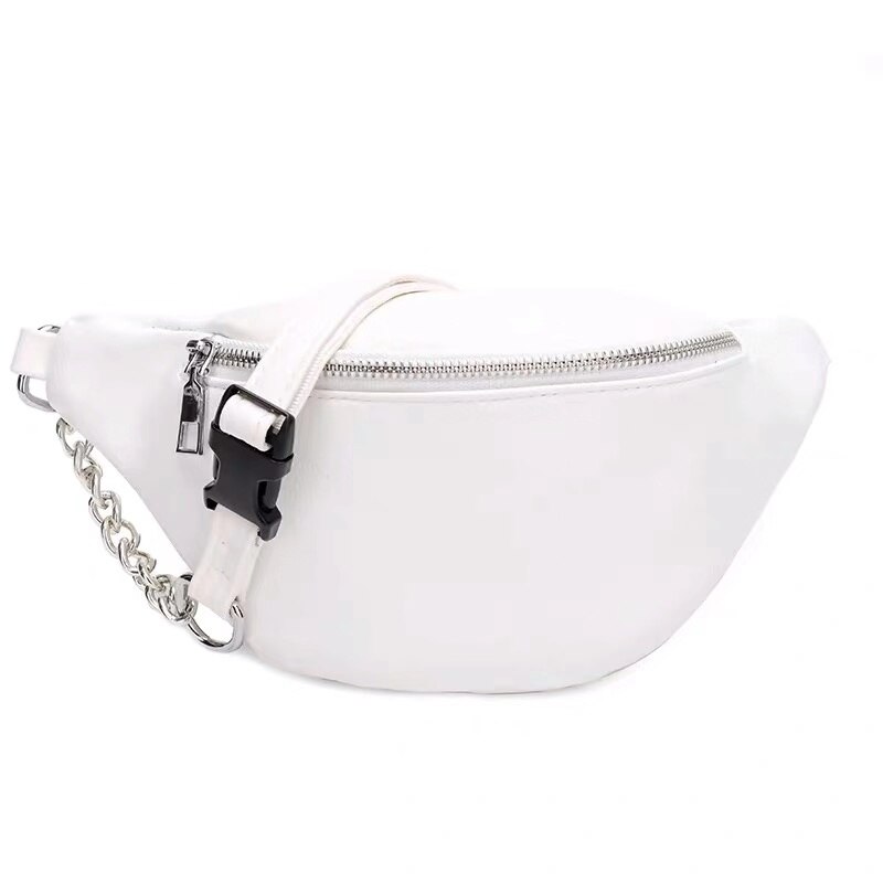 Frauen Taille Tasche fanny Pack PU Tasche Gürtel Geldbörse Kleine Geldbörse praktisch Schlüssel Beutel Weiß Schwarz Taille Packungen Mädchen miserabel Beutel: Weiß