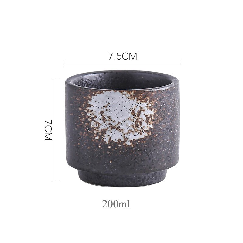 Taza de té japonesa LUWU, taza de agua, gres cerámico Kungfu pintado a mano, recipientes para beber té 200ml: Style C