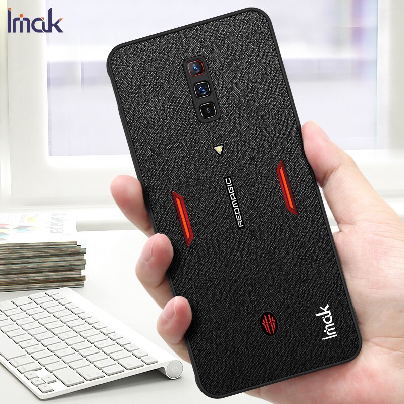 Imak Pu Leather Case Voor Zte Nubia Red Magic 6 Pro Carbon Fiber Fibre Saffiano Leather Protector Cover Shell