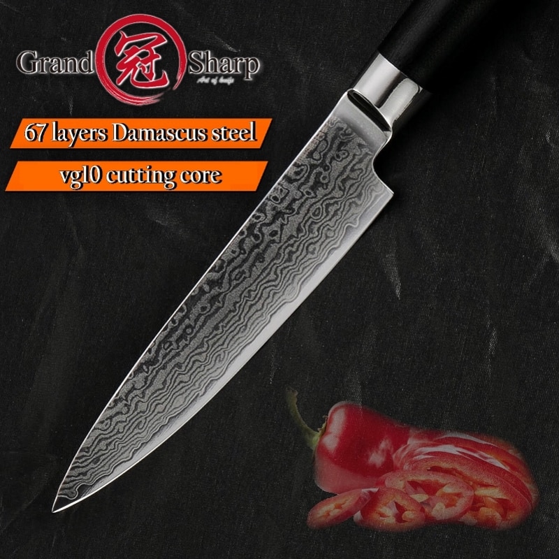 Grandsharp 5 tums verktyg damaskus kniv 67 lager japansk damaskus rostfritt stål vg -10 matlagningsverktyg damaskus köksknivar