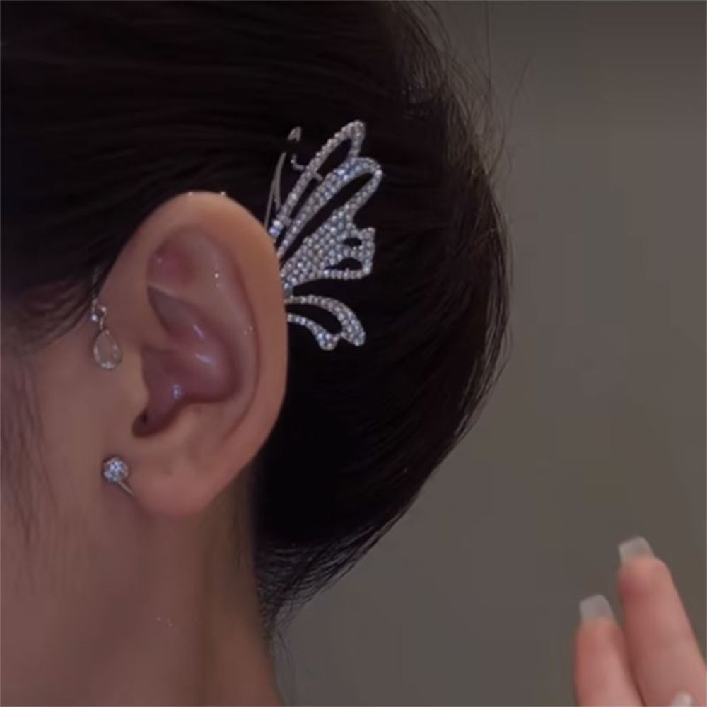Women No Piercing Geometric Butterfly Ear Cuff Tragus Earrings Ear Wrap Earrings