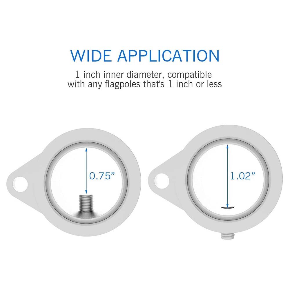 Aluminum Alloy Flagpole Clamp 1 Inch Rotating Flag Ring Collar Metal Buckle Accessories Anti-Winding Carabiner