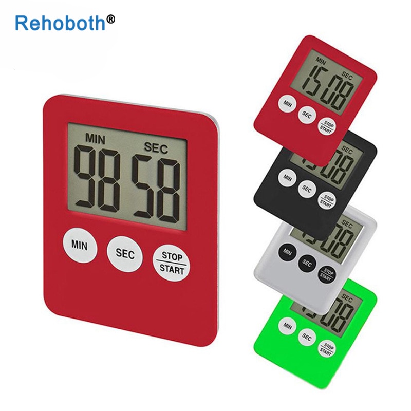 Super Thin LCD Digital Screen Kitchen Timer Square Cooking Count Up Countdown Alarm Sleep Stopwatch Temporizador Clock