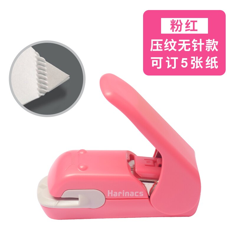 KOKUYO – agrafeuse sans agrafes japonais, presse Harinacs, papeterie créative et sûre pour étudiants: Rose