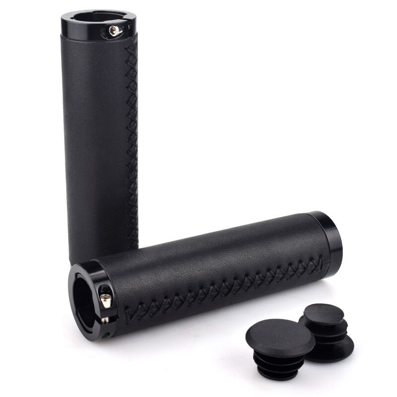 Stuur Voor Hand-Genaaid Leer Met Pu Leer Voor Mountainbike Stuur: black round