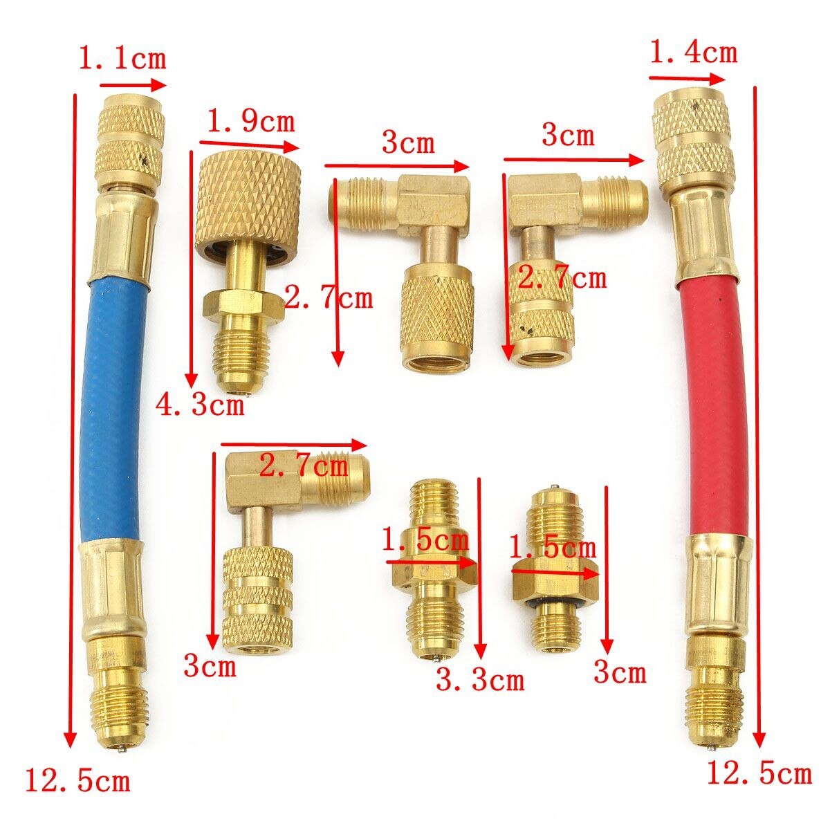 Car A/C Fluoride linker Automobile Air Conditioning Refrigeration Repair Tools Connector Adapter Coupler Kit R134A R12