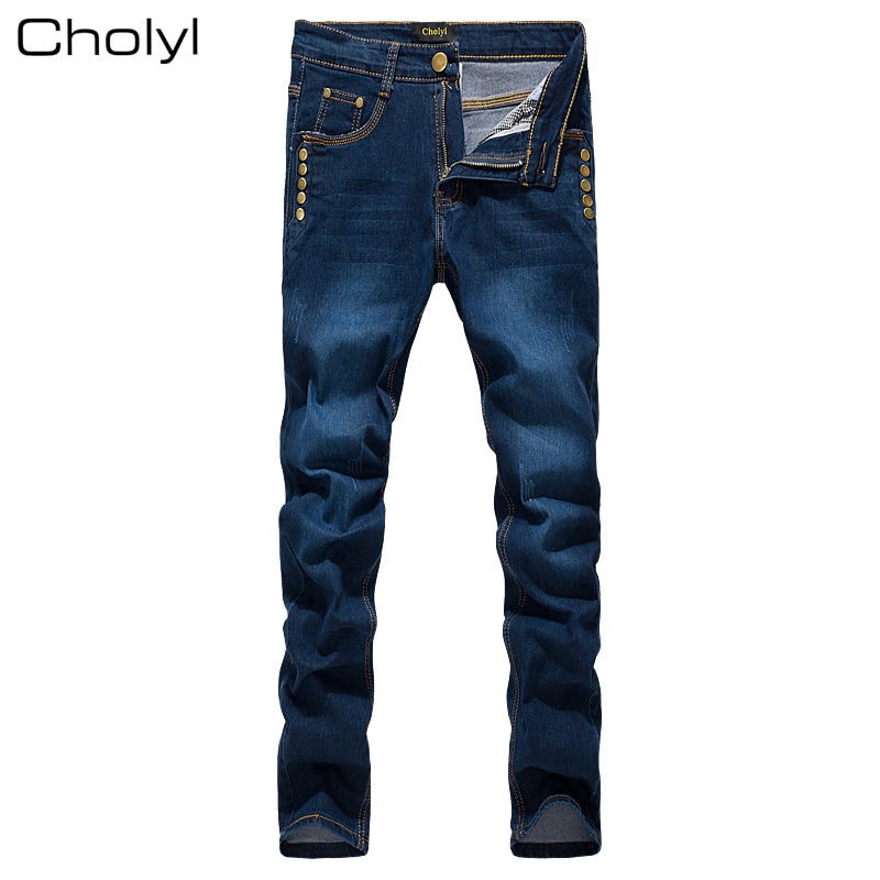 CHOLYL Men Jeans Pants Casual Classical Denim Jeans Men Slim Male Jeans