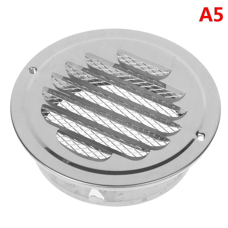 1PC Stainless Steel Exterior Wall Air Vent Grille Round Ducting Ventilation Grilles 70-200mm: A5