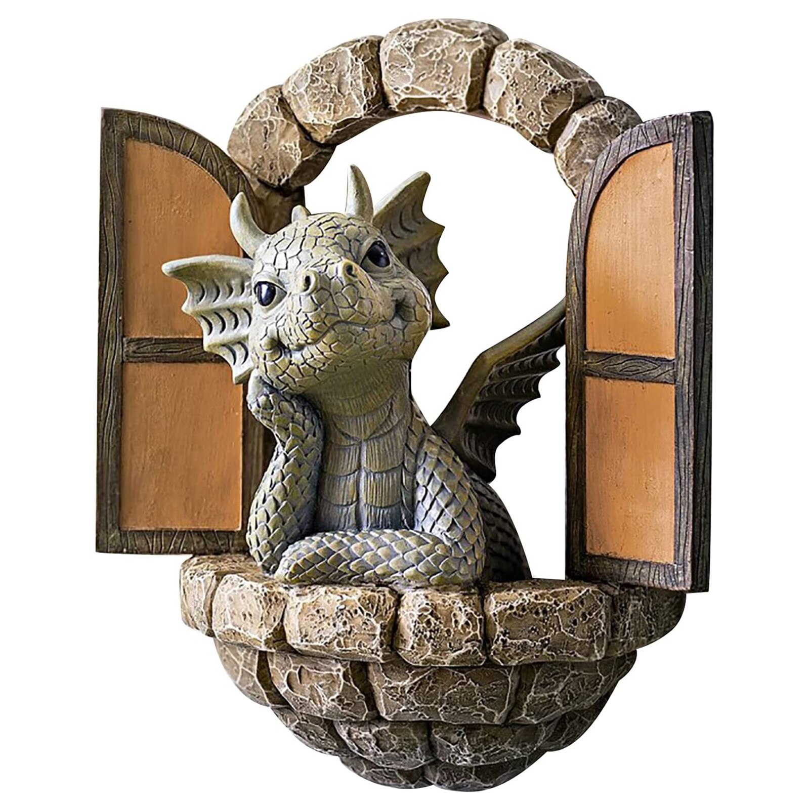 Garden Resin Dragon Sculpture Garden Courtyard Statue Weatherproof Outdoor Yard Garden Decoration: B