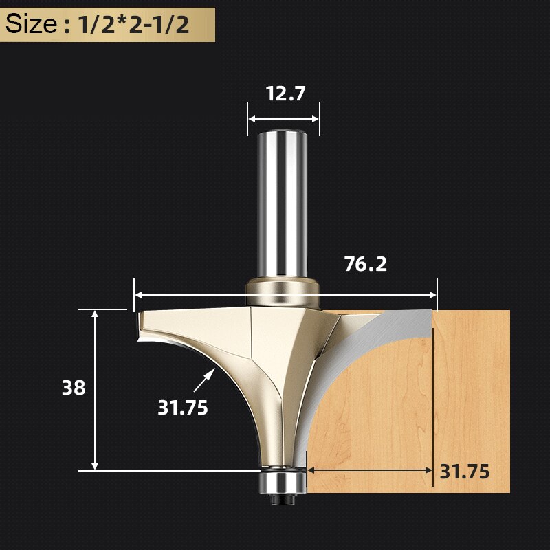 Carbide Corner Round Over Router Bit with Bearing for Wood Tungsten Carbide Milling Cutter CNC End Mill Woodworking Tool Cutters