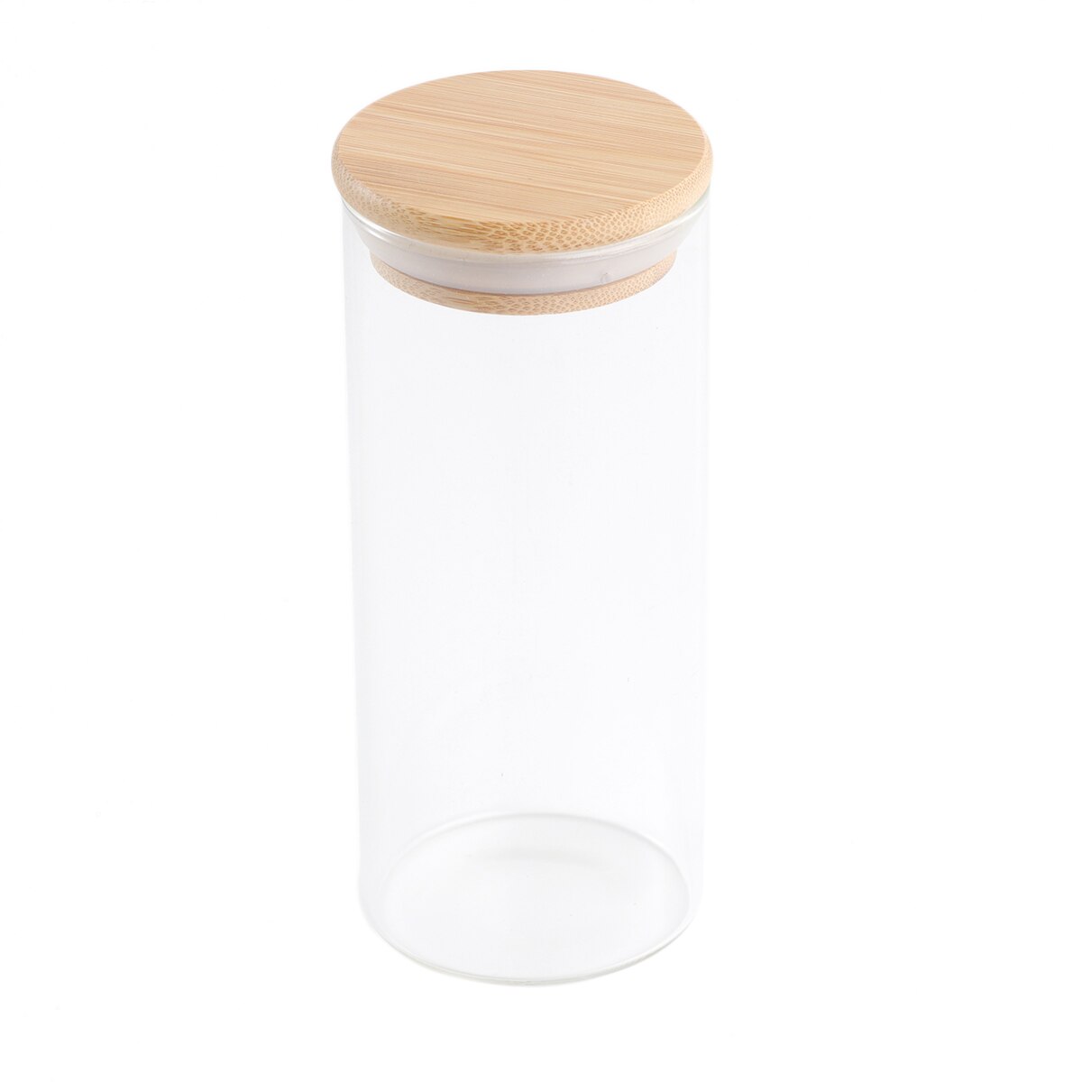 175ml klar glasburk förseglad burk matförvaringsbehållare för löst te kaffebönsocker salt  (6.5*8cm,  med bambulock): Storlek 4