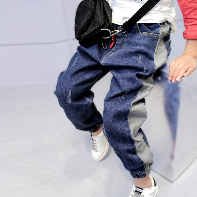 Diimuu børne jeans drenge afslappede denimbukser børn elastik wasit løse haremsbukser baby casual cowboybukser pasform 5-13y