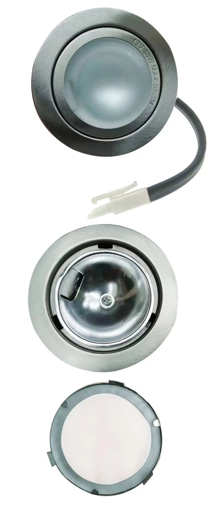 2x G4 Light Fuxtures LED Cabinet Light Housing for 65mm/2.5in Hole Shelf Closet Undercabinet Light Fitting Parts Max 20W