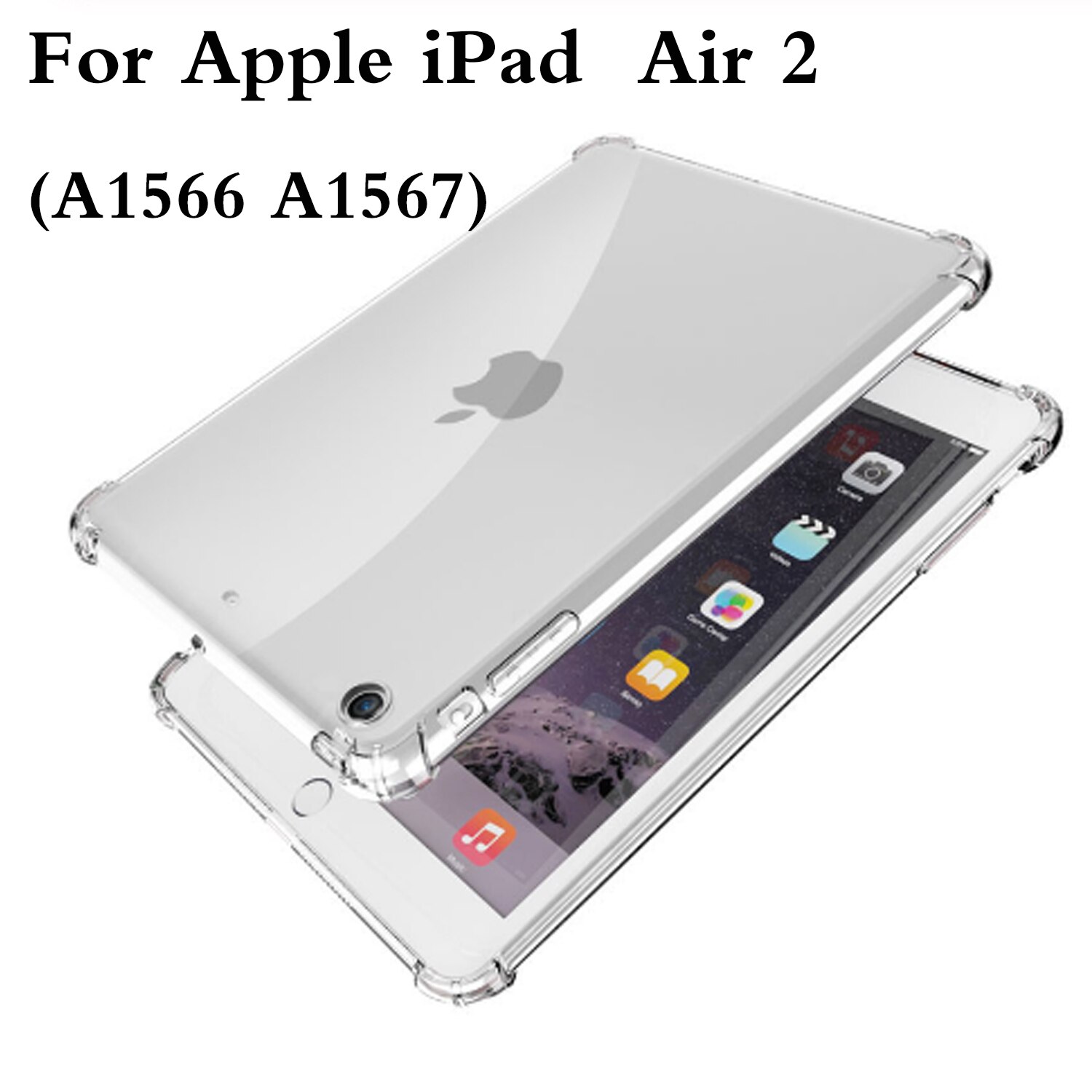Dla iPad 9.7 2017 2018 2019 10.2 5th 6th 7th generacji przypadku odporność na upadek miękkie etui TPU dla iPad powietrza 1 2 3 Pro 9.7 10.5 11: For iPad  Air 2