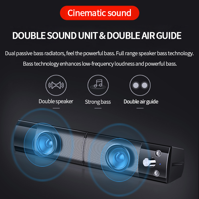 Computer Speaker Usb Bedrade Krachtige Soundbar Stereo Subwoofer Bass Speaker Surround Sound Box Voor Pc Laptop Telefoon Tablet MP3 MP4