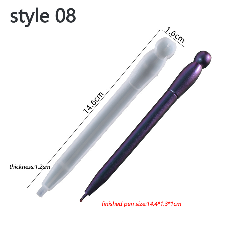 Moule en Silicone pour stylo à bille magique en résine cristal, moule en résine époxy fait à la main, fournitures d&#39;outils de moulage: 08