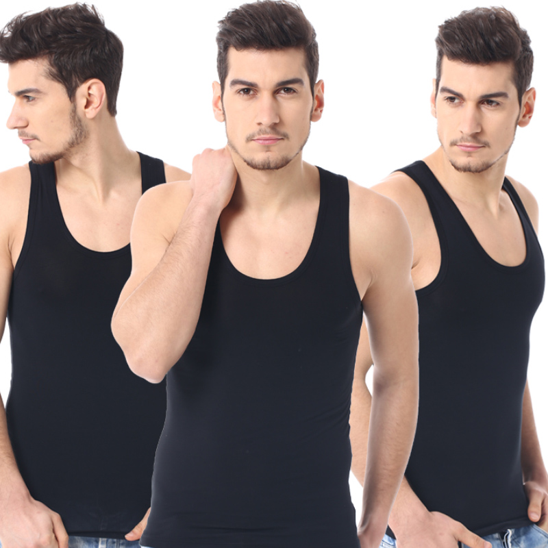 Paquete de 1/3 de chaleco Joker de algodón para hombres de las cuatro estaciones, camiseta deportiva de ajuste Simple para adolescentes, camisa informal sin mangas de mediana edad