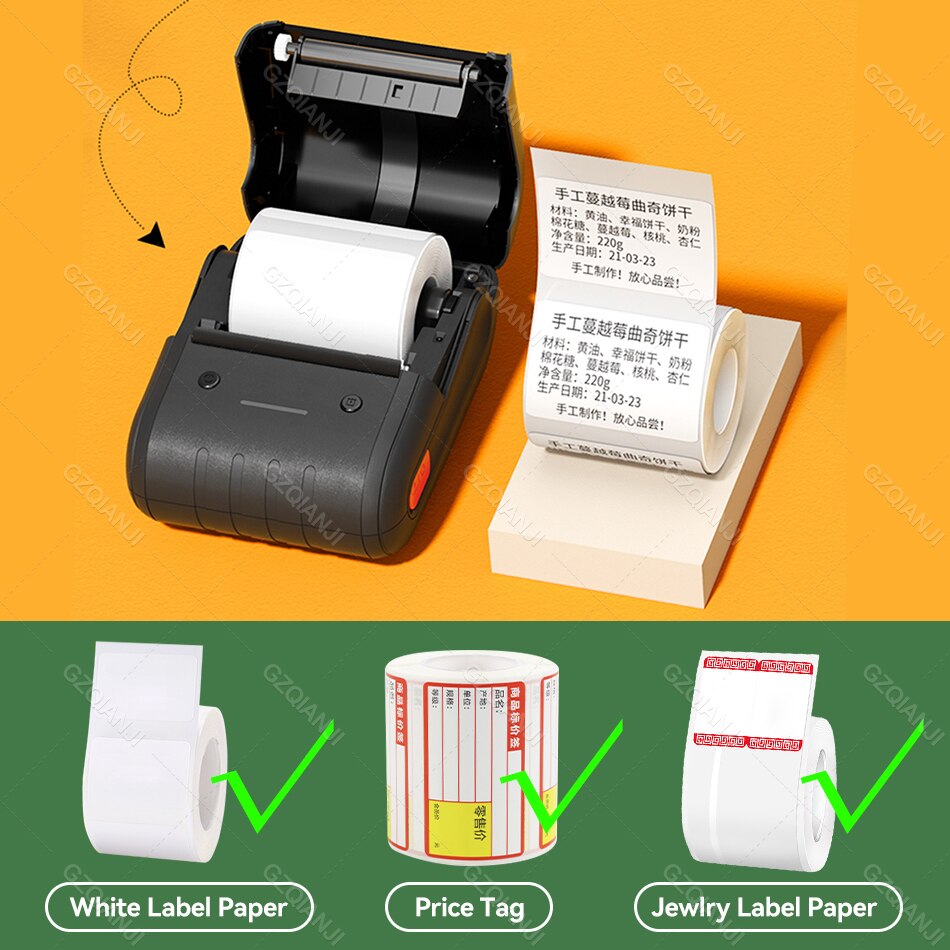 B203 Draagbare Handheld Thermische Label Maker Mini Barcode Qr Code Sticker Papier Kleur Rolls Sticker Kabel Tag Printer Niimbot