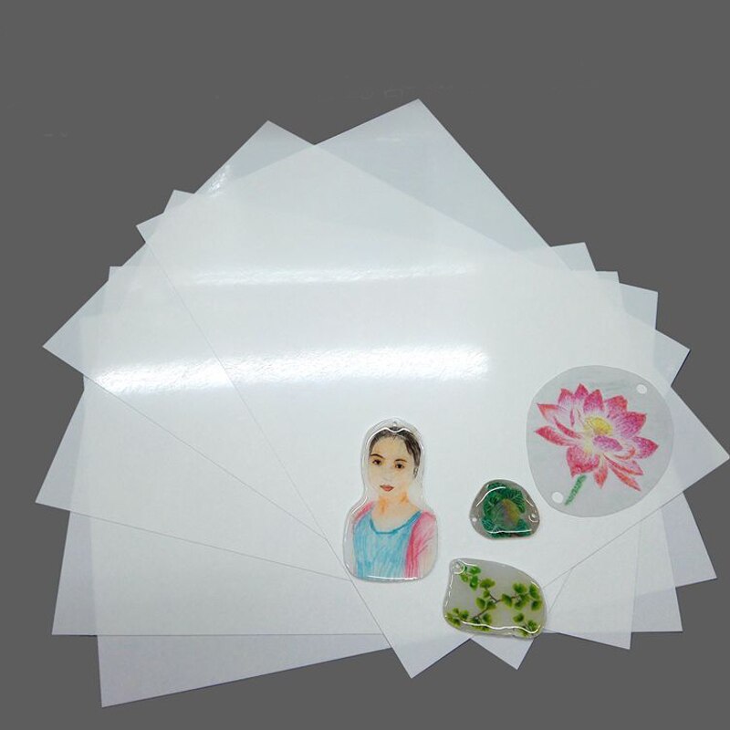Encolhedores de filme para encolher 0.3mm, encolhedor de folha de plástico, arte para jantar, faça você mesmo, resina de cura uv, decoração criativa a4 inprimível, 10 peças materiais diy