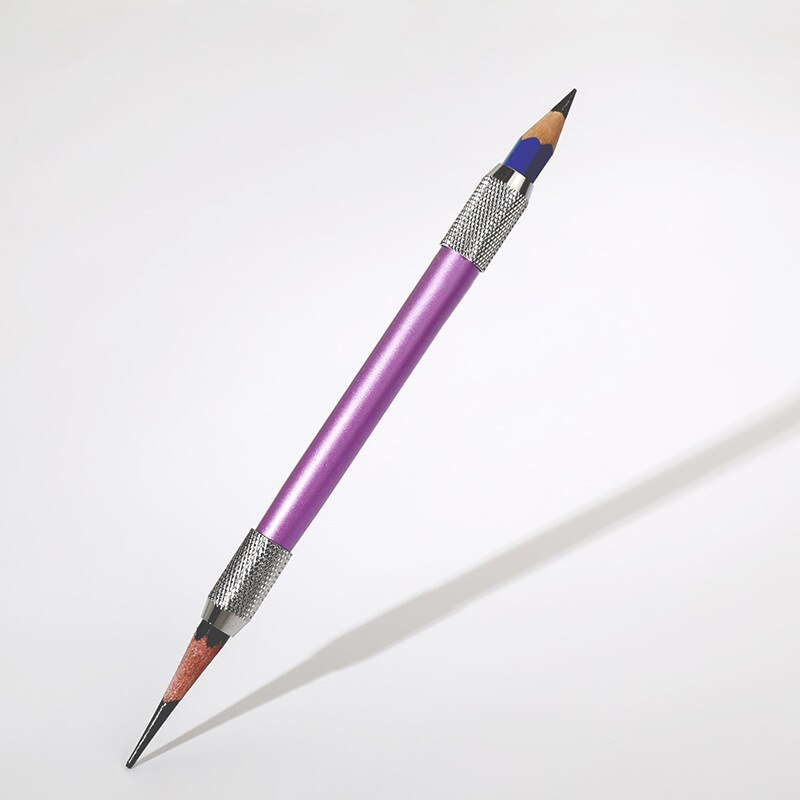 Extension de crayon de couleur à Double tête en métal, croquis, école, peinture, fournitures d&#39;art, outil d&#39;écriture: Violet
