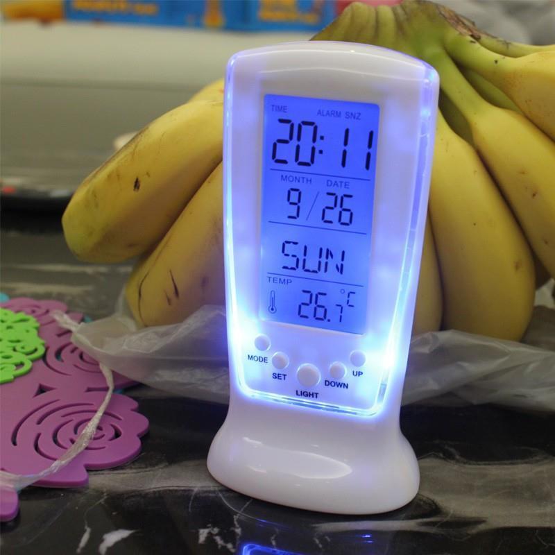 LED Digital Clock Alarm Clock With Blue Backlight Electronic Despertador (Size:6.5*12.5 cm)