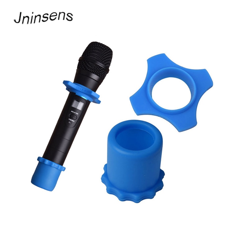 1 Set microfono Silicone antiscivolo anello rullo accessori microfono portatile protezione microfono per la promozione del microfono Karaoke