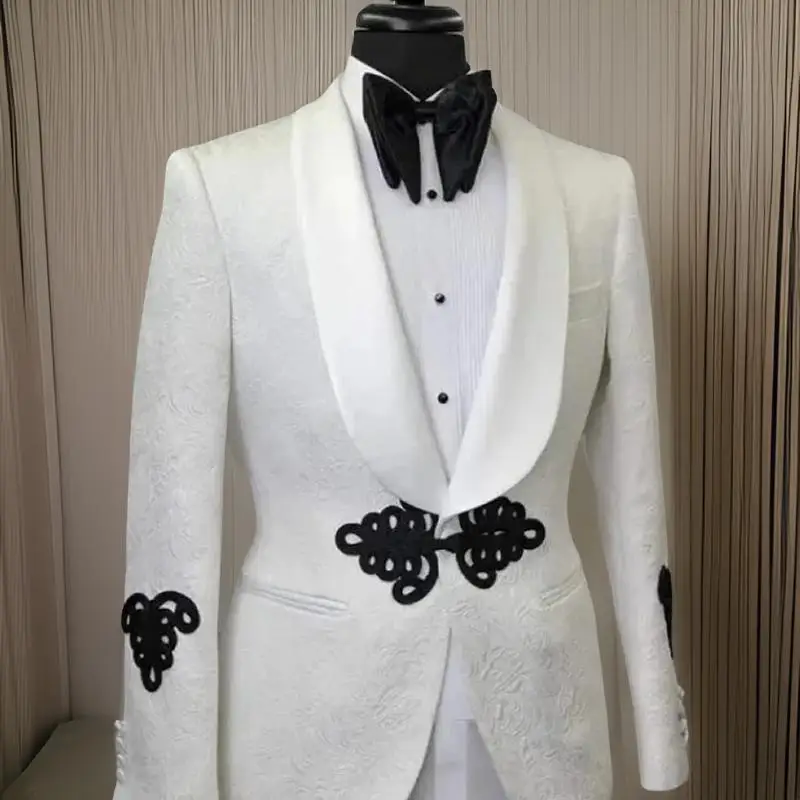 Chaqueta de traje Floral para hombre con botones mandarín, 1 unidad, chaqueta de boda a la , chal ajustado con solapa, chaqueta de traje de estilo africano para hombre