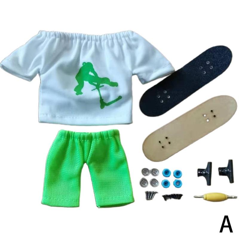 Mini trottinette à doigt en bois, ensemble de modèles, jouet interactif, nouveauté, activité sensorielle, Scooter, Skateboard, Kit d&#39;outils à pédale: A