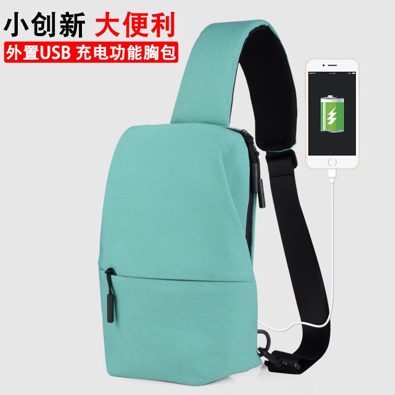 Female Male Travel Bag Shoulder Bag Chest Pack Business shoulder bags Anti theft Crossbody Bag Casual Style Bags: Light Green