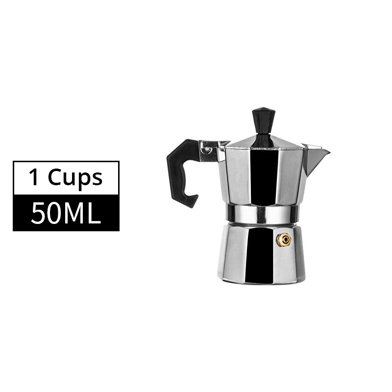 Klassisk espressomaskine til kogeplader til stærk espresso med stor smag, espresso moka -gryde i italiensk stil, kaffeværktøjer: 50ml
