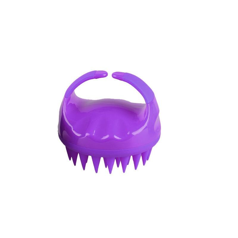 Shampoo Hair Washing Comb Shower Brush Bath Spa Massage Brush Bathroom Accessories Silicone Head Body Scalp Massage Brush Comb: Purple