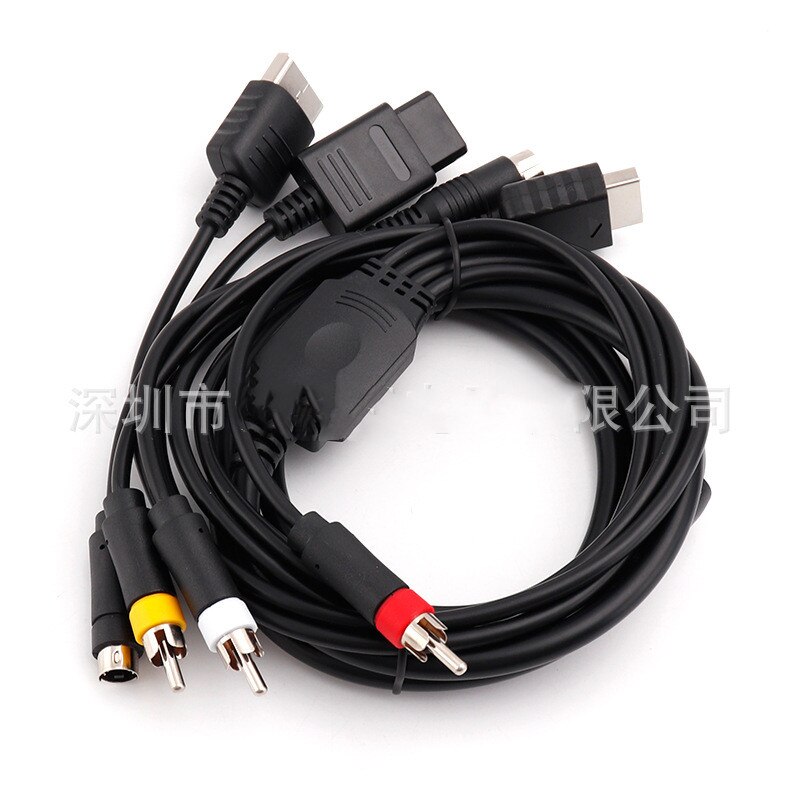 Multi In 1 Av S-Video Kabel Voor Game Console Sega Saturn Ss Dc PS1 PS2 Snes Sfc N64 ngc