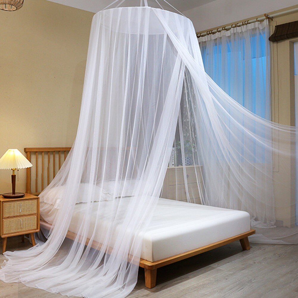 Eimilaly Kanten Bed Luifel Klamboe, Prinses Bed Luifel voor Meisjes Kamer Decor, Wit/Enkele Deur