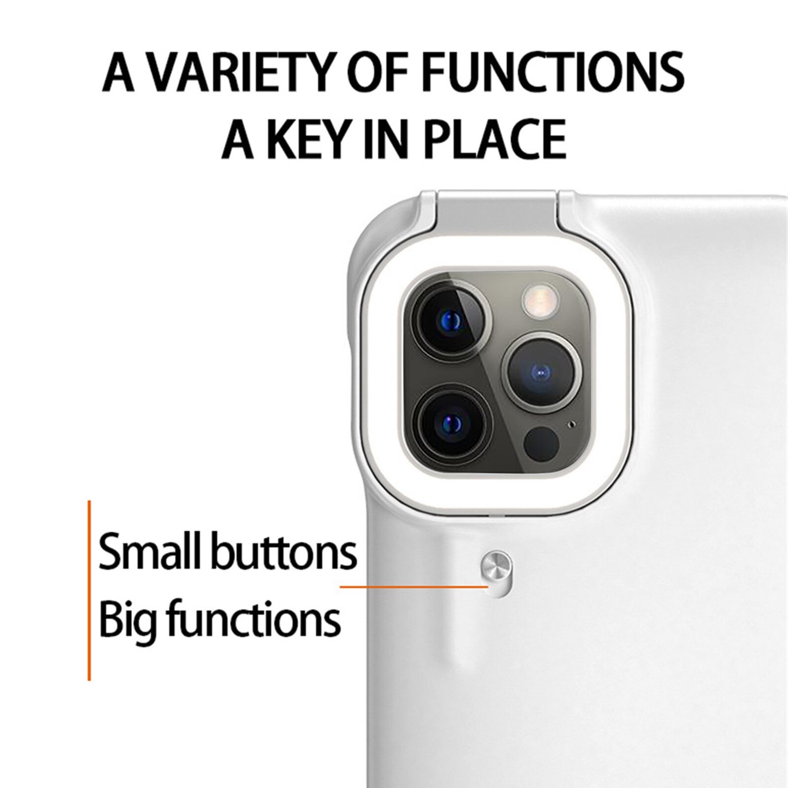 1pcs Fill Cell Phone Case Light Fill Light Selfie Beauty Ring Flash Mobile Phone Case Stable Shell Perfect For Iphone