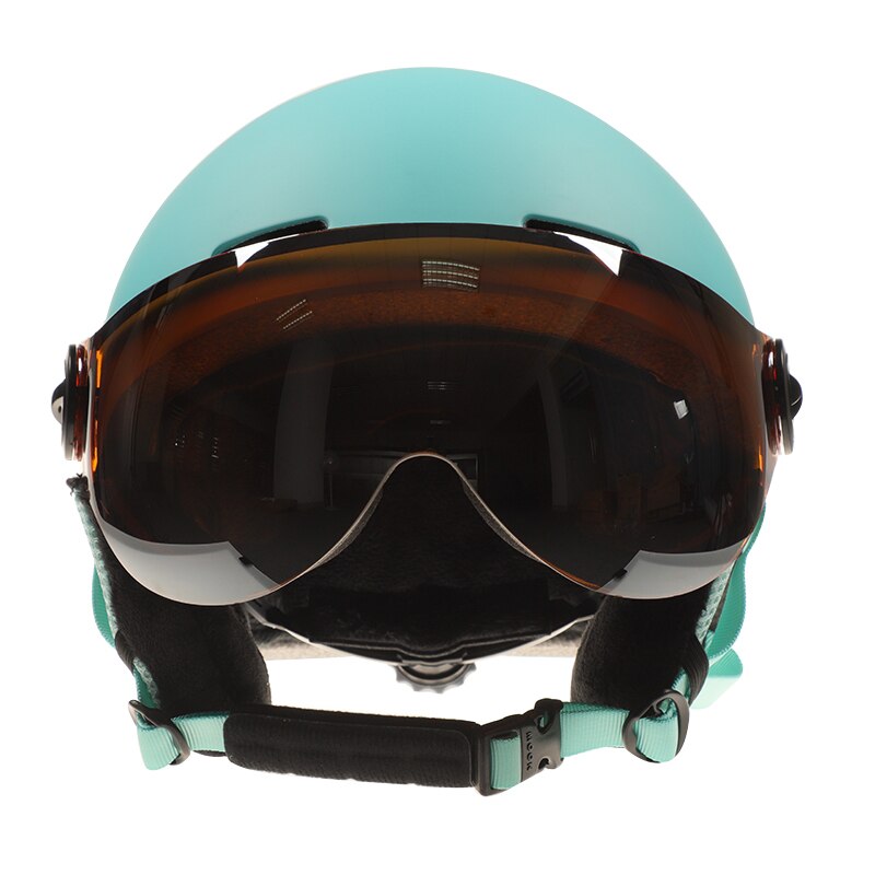 Måne beskyttelsesbriller skihjelm integreret støbt pc + eps flerfarvet skihjelm udendørs sport ski snowboard skateboard hjelme