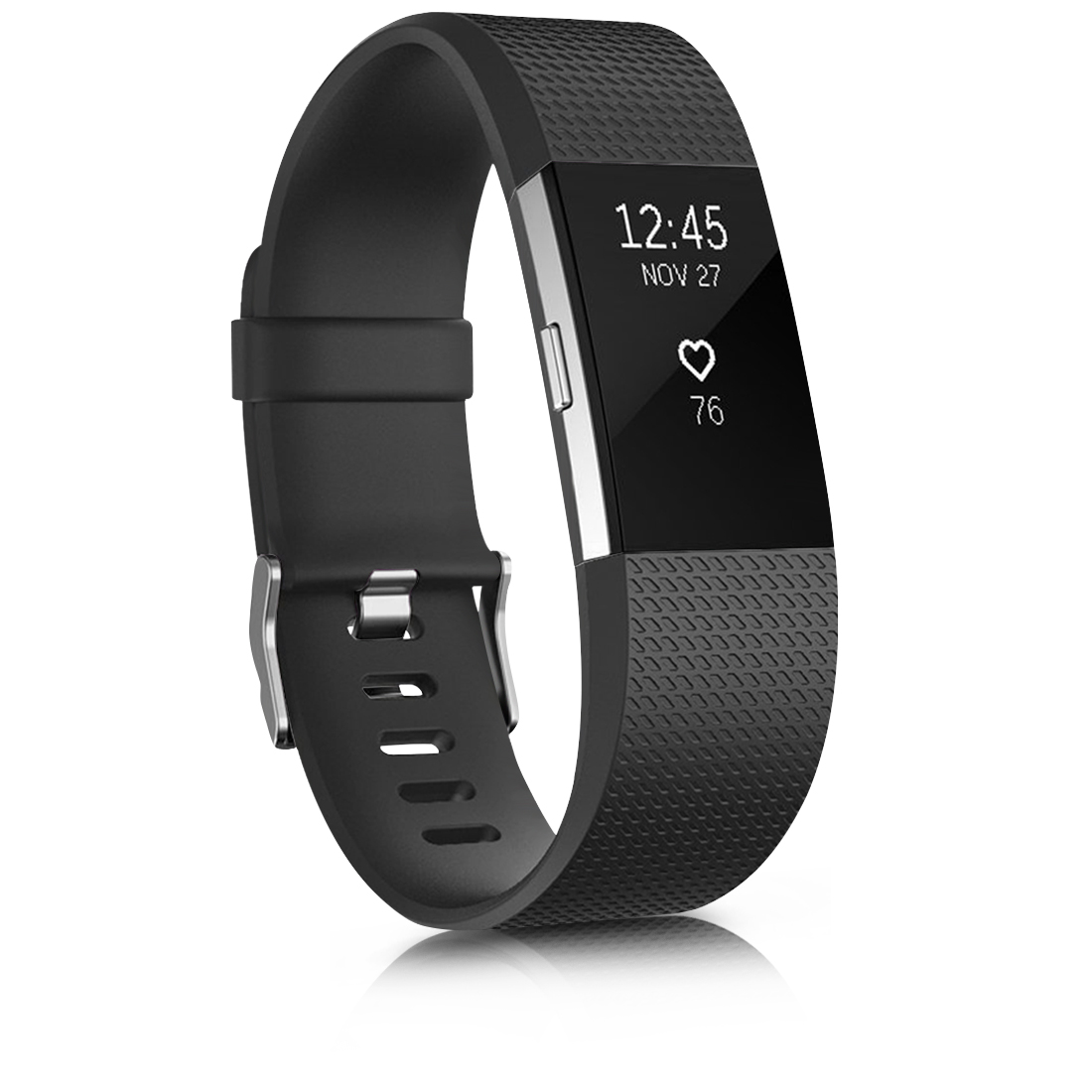 Correa para Fitbit Charge 2, pulsera de reloj, bandas de repuesto de silicona, pulsera para Fitbit Charge 2, accesorios para reloj inteligente: L / Negro carbón
