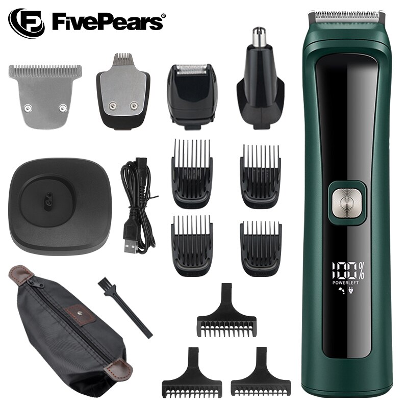 FivePears tondeuse cheveux homme/a barbe/nez,Multifonctionnel/Étanche,rasoir electrique homme/barbier,tendeuse a barbe,finition tondeuse cheveux professionnelle
