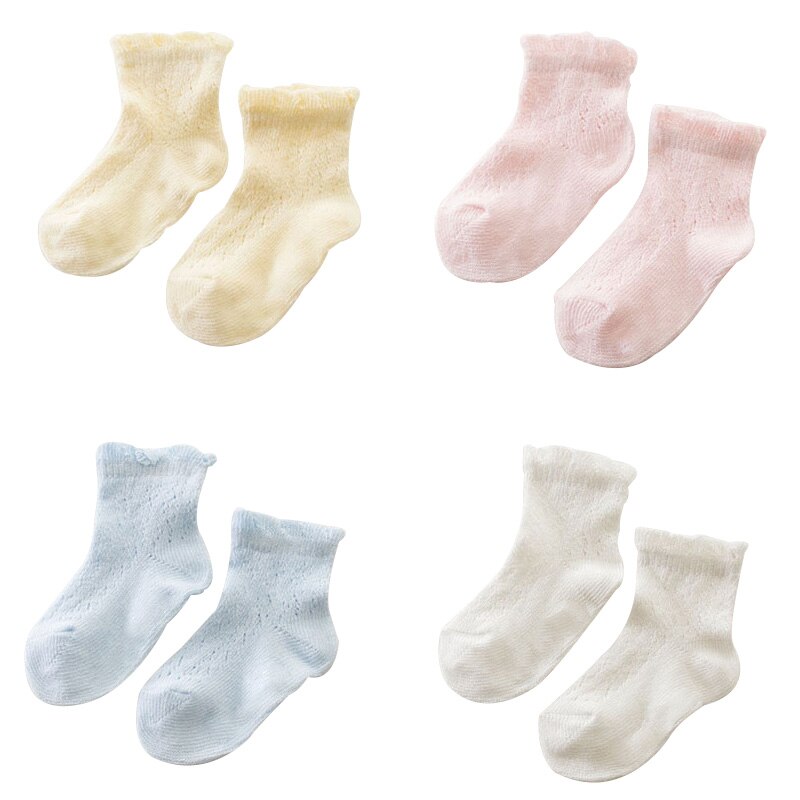 Sommer Baby Mädchen Socken Weiche Baumwolle Mesh Anti-Slip Baby Socken Knöchel Länge Neugeborenen Socken 5 Farben