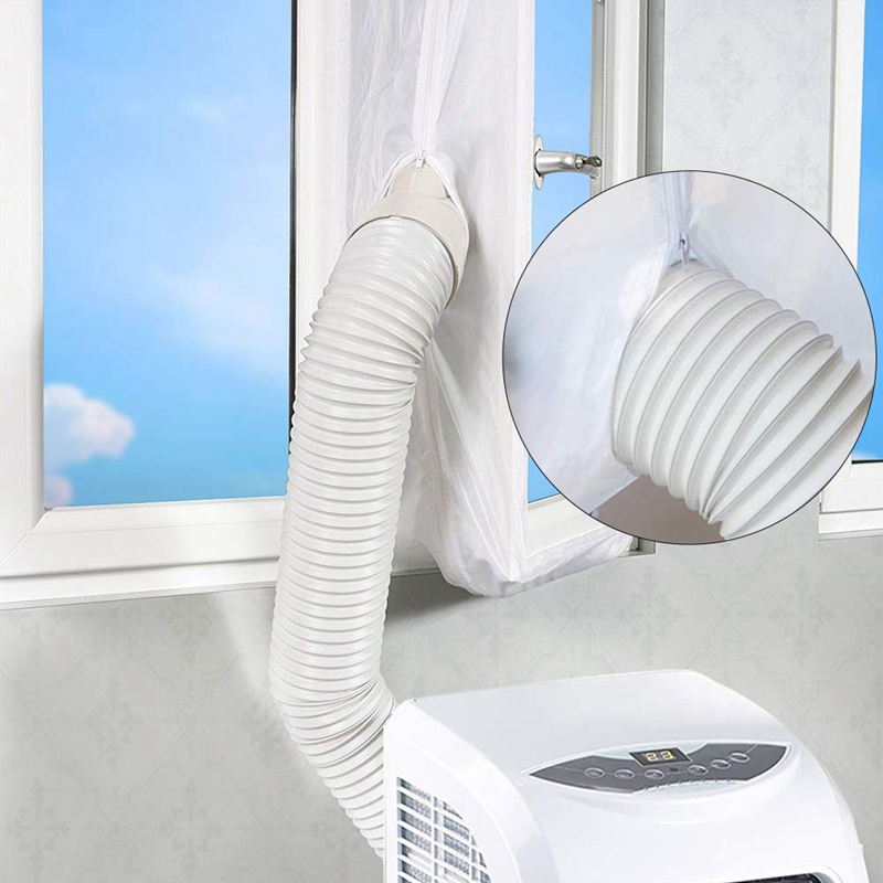 Luchtsluis Raam Afdichting Voor Airconditioner, 400 Cm Flexibele Doek Afdichting Plaat Raam Afdichting Met Met Zip En Lijm,