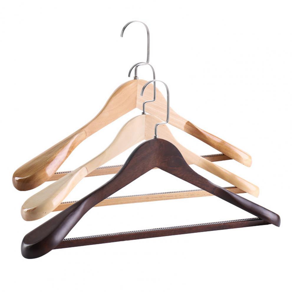 Wood Anti-slip Clothes Hanger Wide Shoulder Drying Rack Coat Hanger Curved Shoulder Household Clothes Racks Hanging Organizer