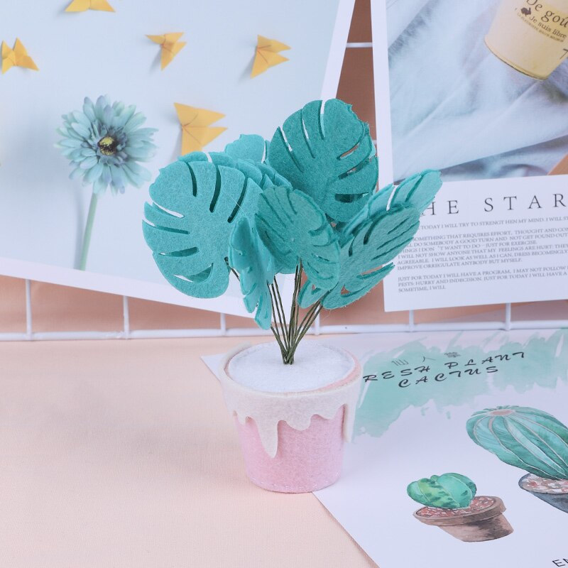 Meian Kit de punto de aguja no tejido para suculentas, Cactus, fieltro de lana, fieltro de corte de aguja, paquete de conjuntos de manualidades Diy: HJG00140