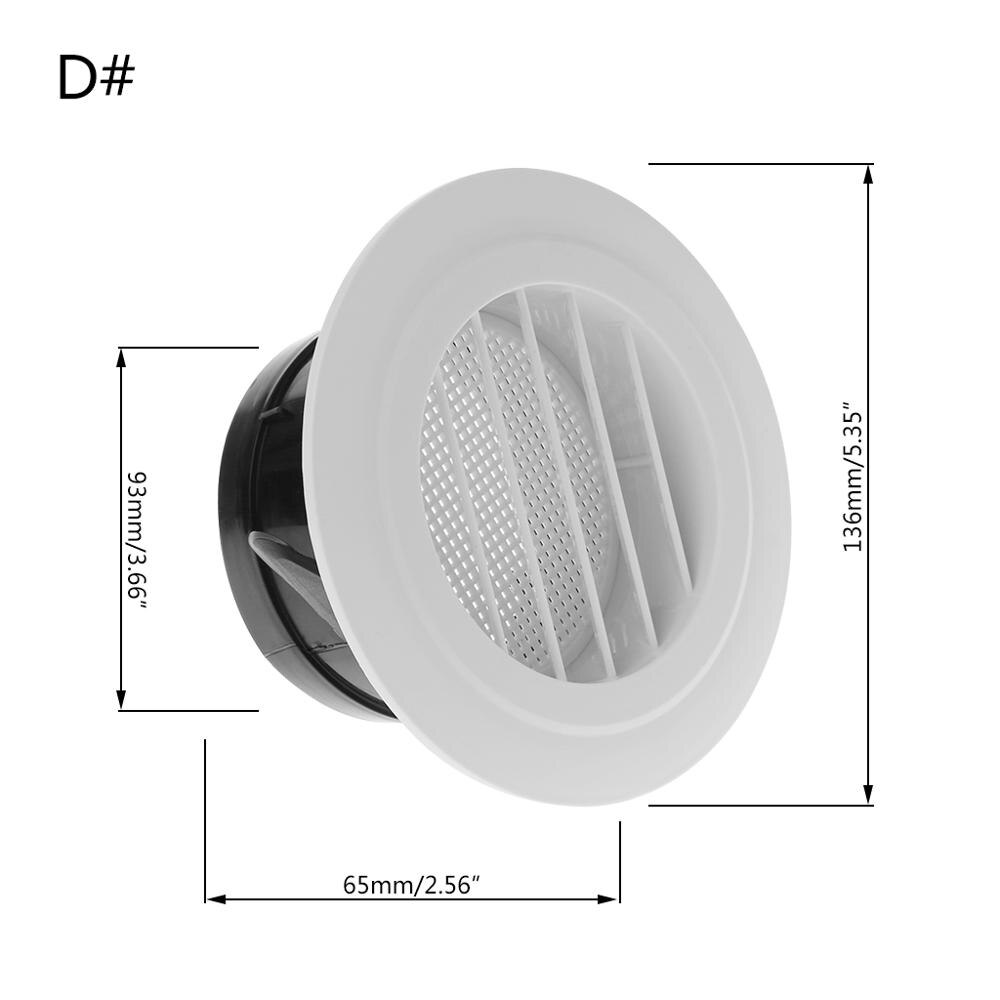 Udluftningsventil udsugningsgitter rundt diffusorkanal ventilationsdæksel 100mm y5lf: D tpye