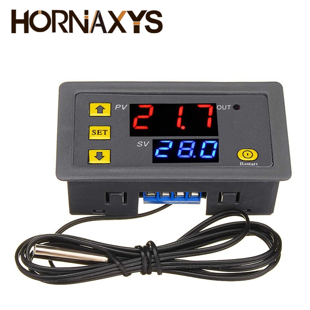 W3230 Mini Digital Temperature Controller 12V 24V 220V Thermostat Regulator Heating Cooling Control Thermoregulator With Sensor