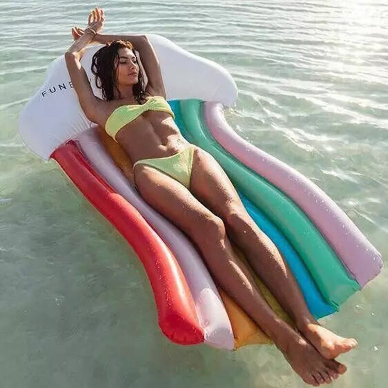 Riesen Regenbogen aufblasbare schwimm wasser Matratze, sommer strand schwimmen pool spielzeug, festival party schwimm, für erwachsene und kinder