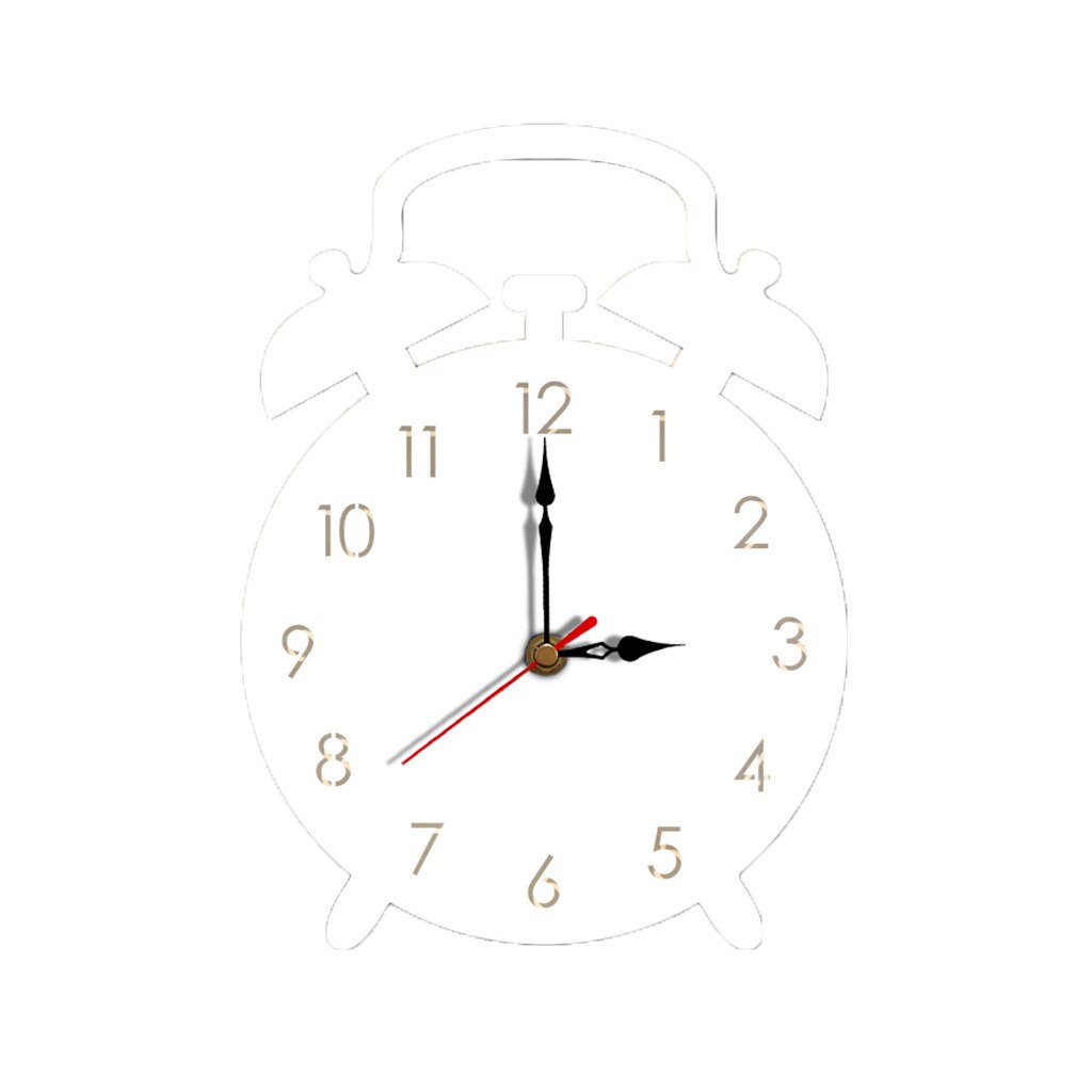 Brand Nordic Alarm Clock Style Wall Clock Silent Wooden Clock for Home Living Room White Wooden Clock W30523