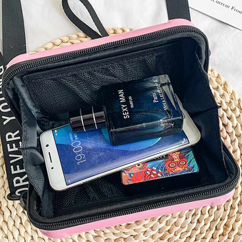 Cosmetische tas voor dames, was- en reistas, zwart, rood, borstzak, diagonaal, koreaans, schattig, handtas met handvat