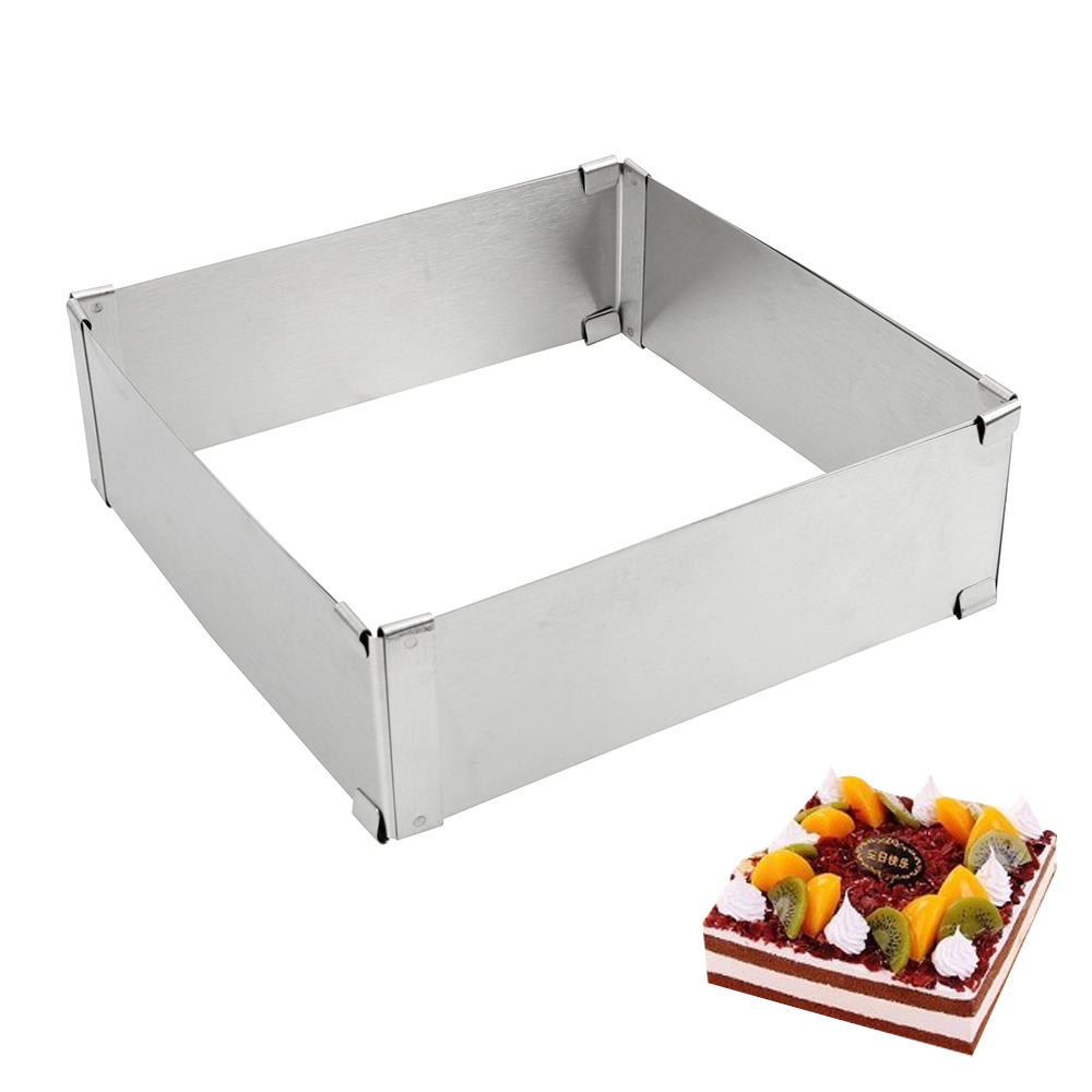 Dessert Bakgereedschap Cake Gereedschap Verstelbare Mousse Ring Diy Cake Decoreren Mal Vierkant Cakevorm Bakvormen Roestvrij Staal