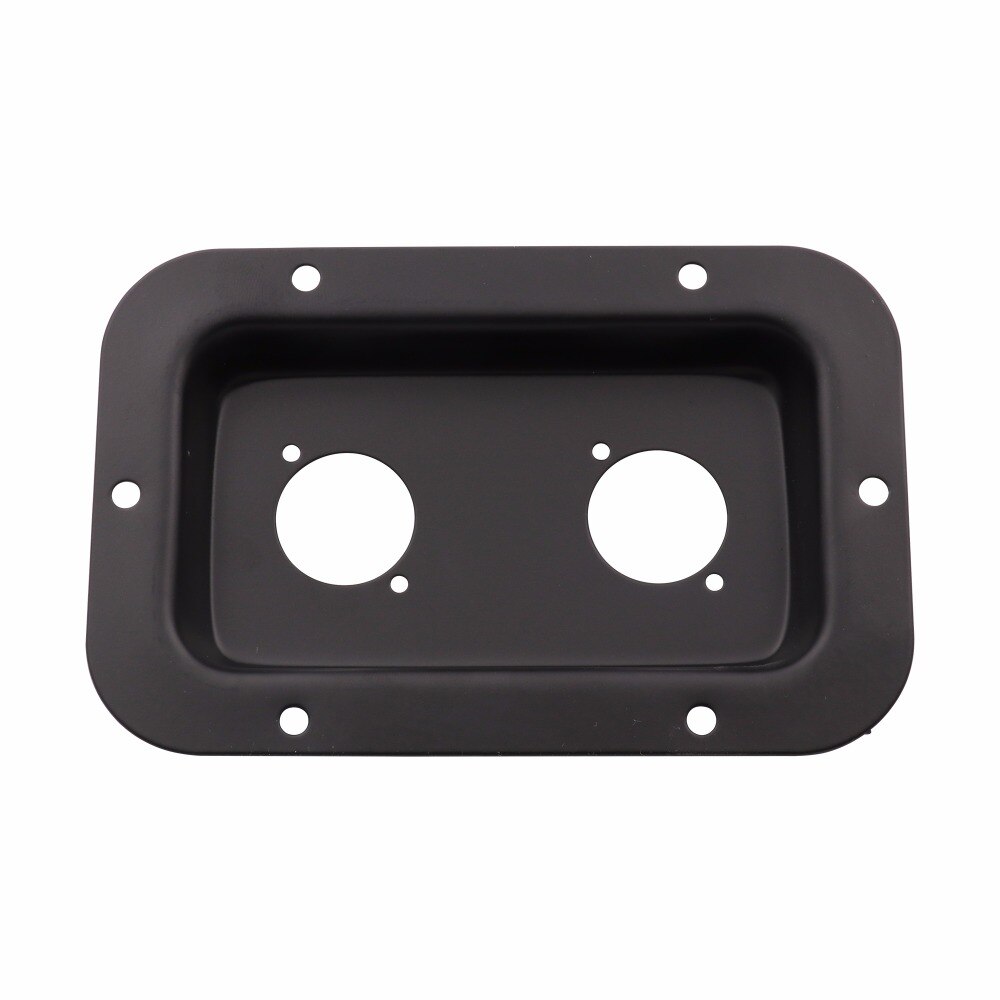 Black Steel Recessed Speakon Jack Plate XLR Connector For Dish Board Stage Loudspeaker DIY 137x90mm 1PC